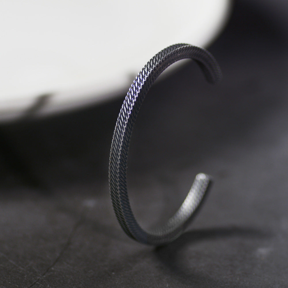 Viking Style Titanium Steel Jewelry Cuff Bracelet Personality Punk Diamond Cuff Bracelet