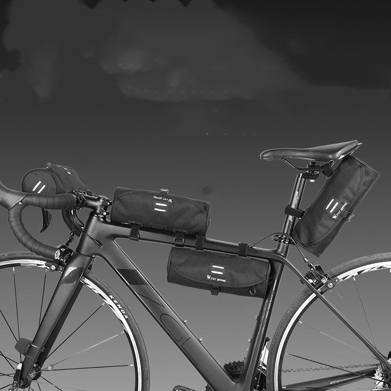 Bicycle Cylinder Bag Folding Beam Hanging Handlebag