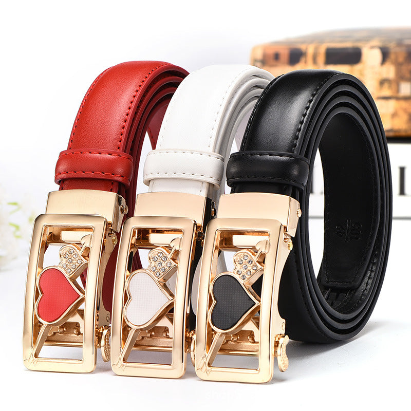 Casual All-Match Automatic Buckle Belt Women&#39;s Leather Belt