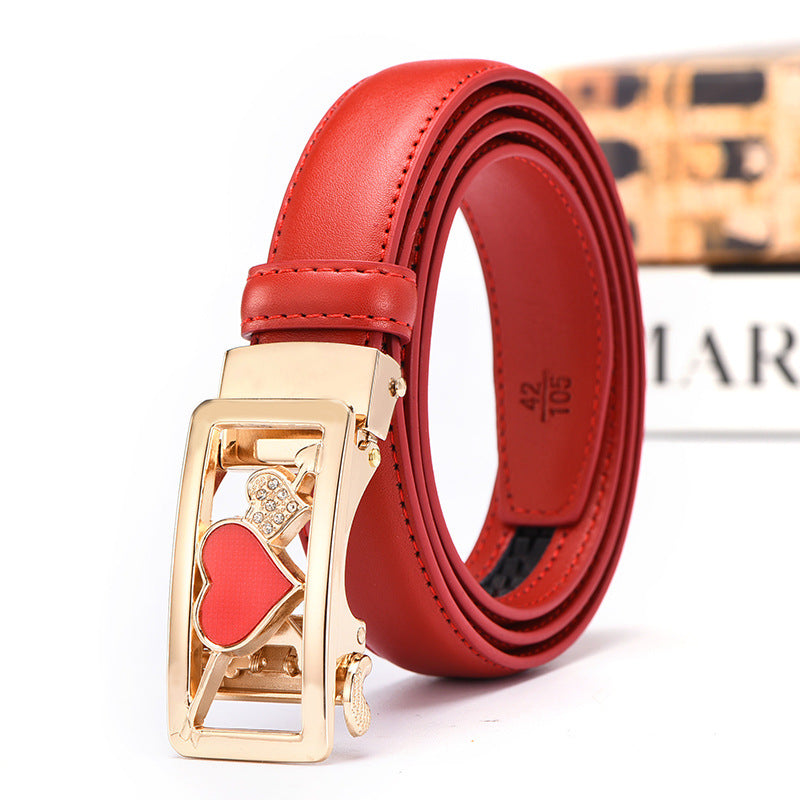 Casual All-Match Automatic Buckle Belt Women&#39;s Leather Belt