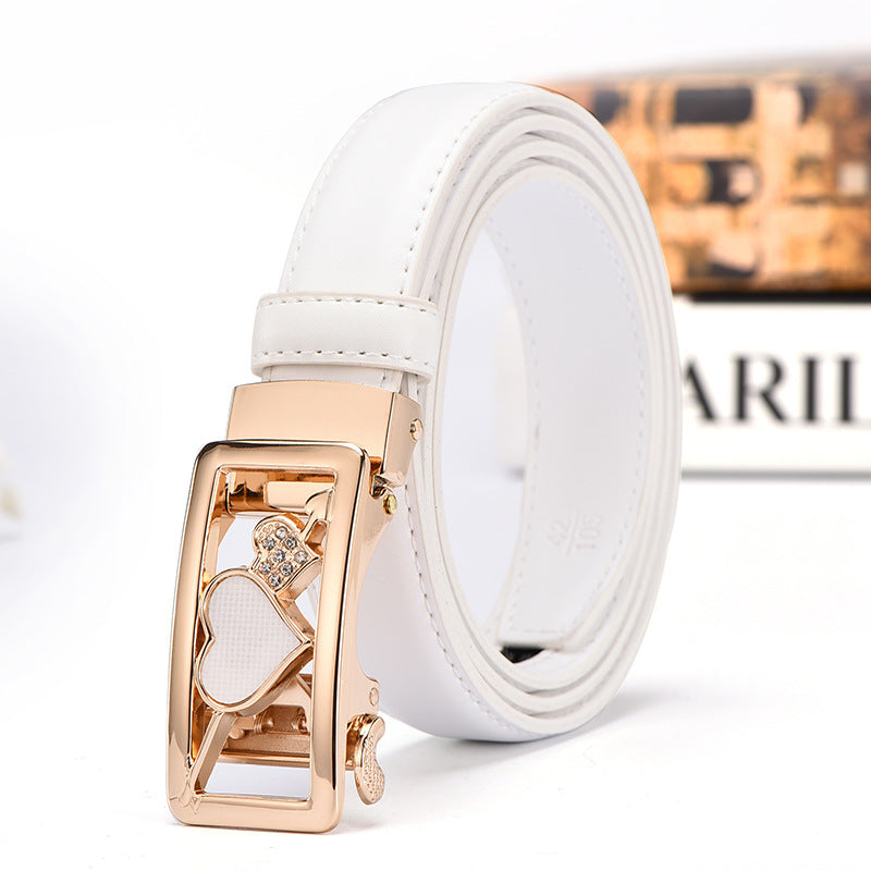 Casual All-Match Automatic Buckle Belt Women&#39;s Leather Belt