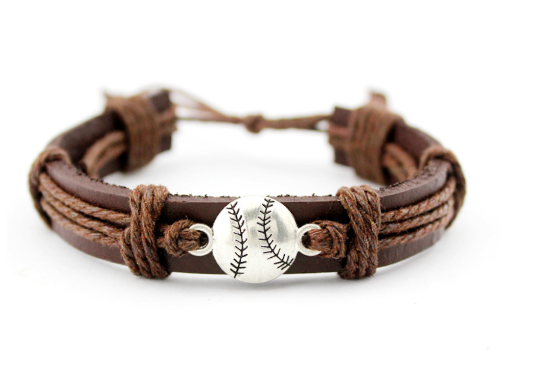 Tennis hand-woven leather bracelet