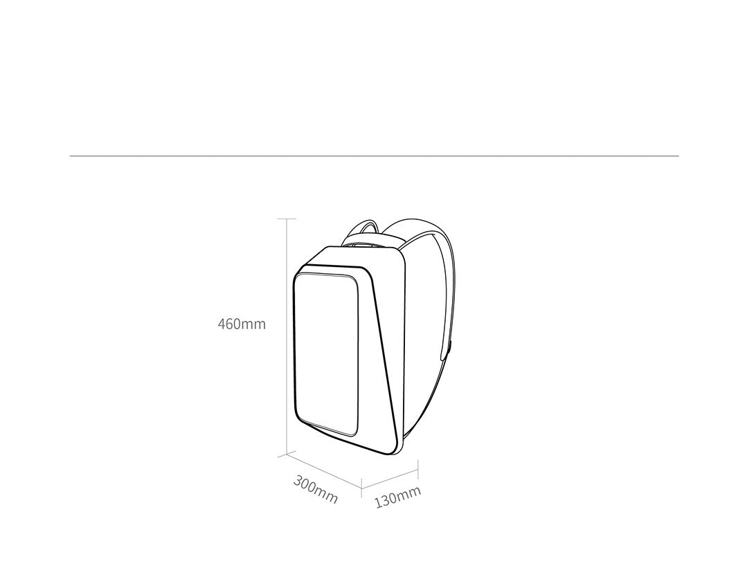 CUBE Series Black Square Backpack Riding Outdoor Backpack Hard Shell Computer Bag