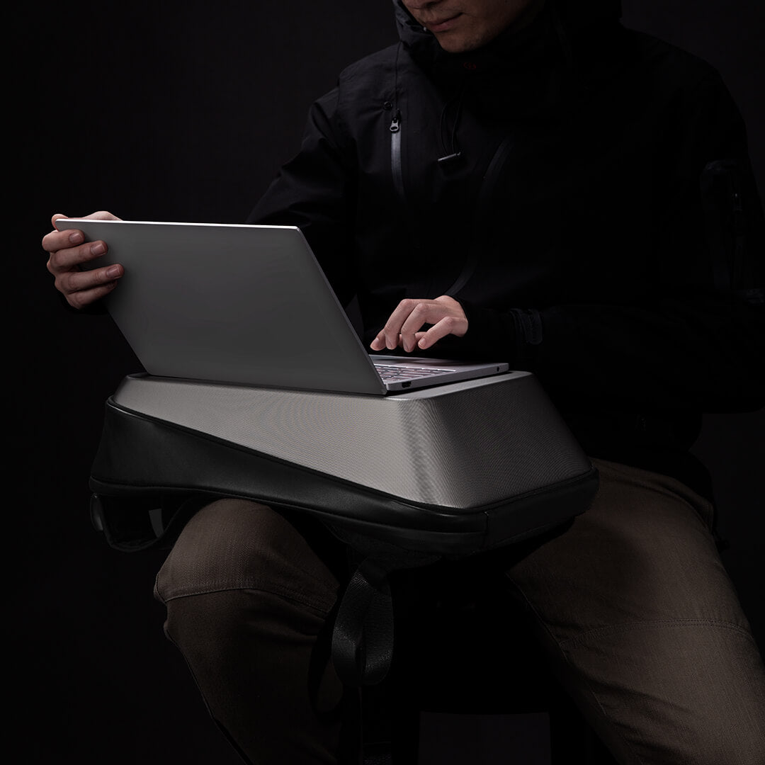 CUBE Series Black Square Backpack Riding Outdoor Backpack Hard Shell Computer Bag