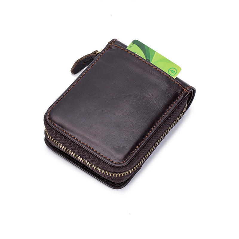 Cowhide Men&#39;s Wallet First Layer Cowhide Money Change