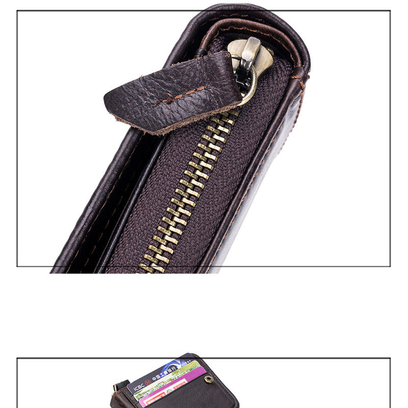 Cowhide Men&#39;s Wallet First Layer Cowhide Money Change
