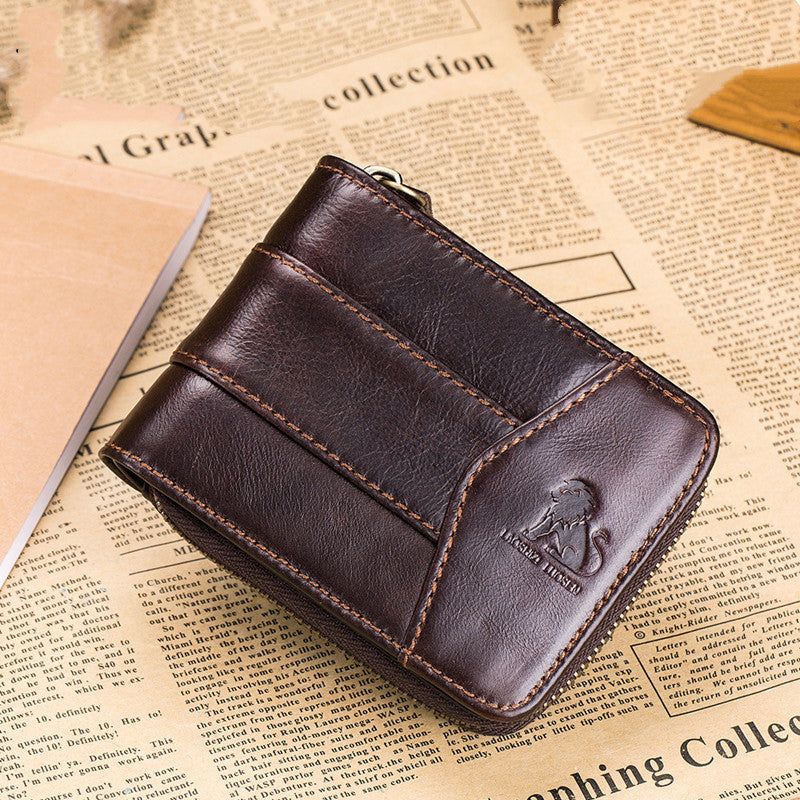 Cowhide Men&#39;s Wallet First Layer Cowhide Money Change