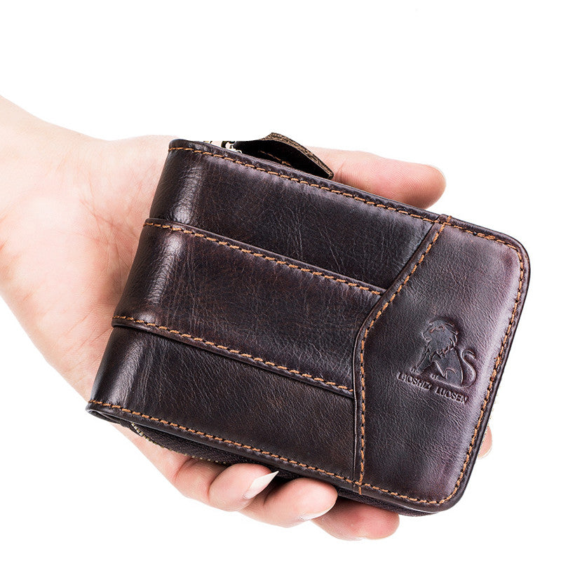 Cowhide Men&#39;s Wallet First Layer Cowhide Money Change