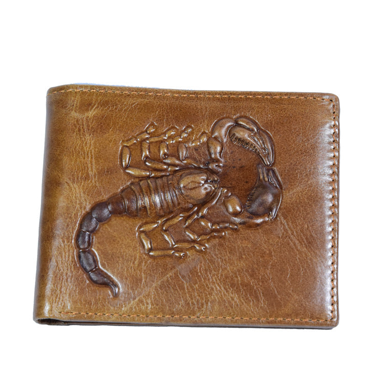 New Men&#39;s Scorpion Wallet Retro Short Business Wallet