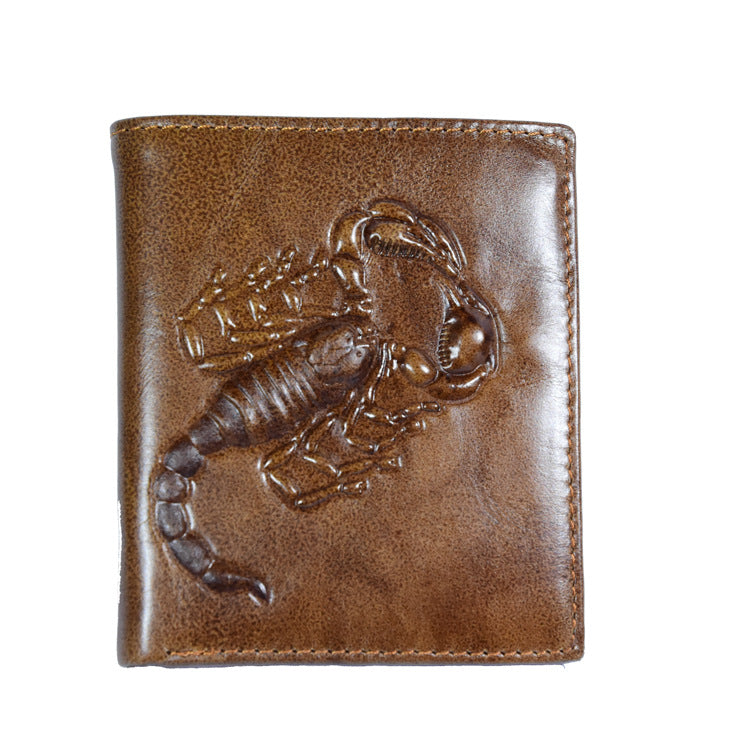 New Men&#39;s Scorpion Wallet Retro Short Business Wallet