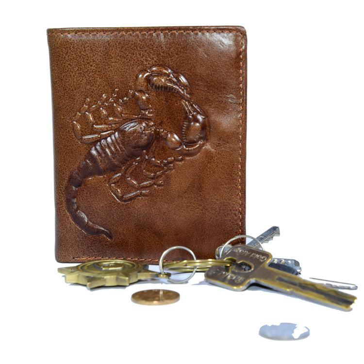 New Men&#39;s Scorpion Wallet Retro Short Business Wallet