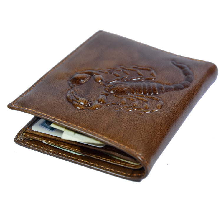 New Men&#39;s Scorpion Wallet Retro Short Business Wallet