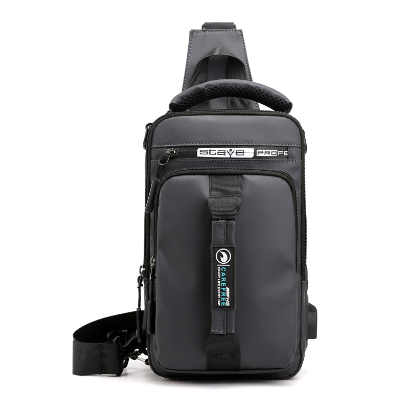 Men&#39;s Chest Bag Charging Usb Interface Chest Bag Multifunctional Shoulder Bag