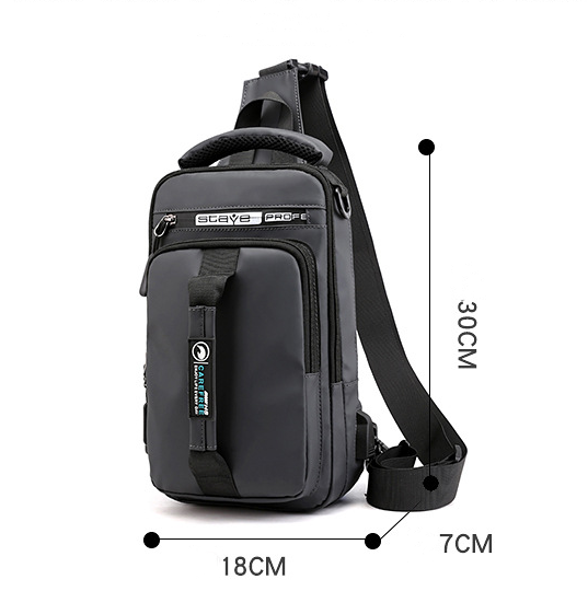 Men&#39;s Chest Bag Charging Usb Interface Chest Bag Multifunctional Shoulder Bag