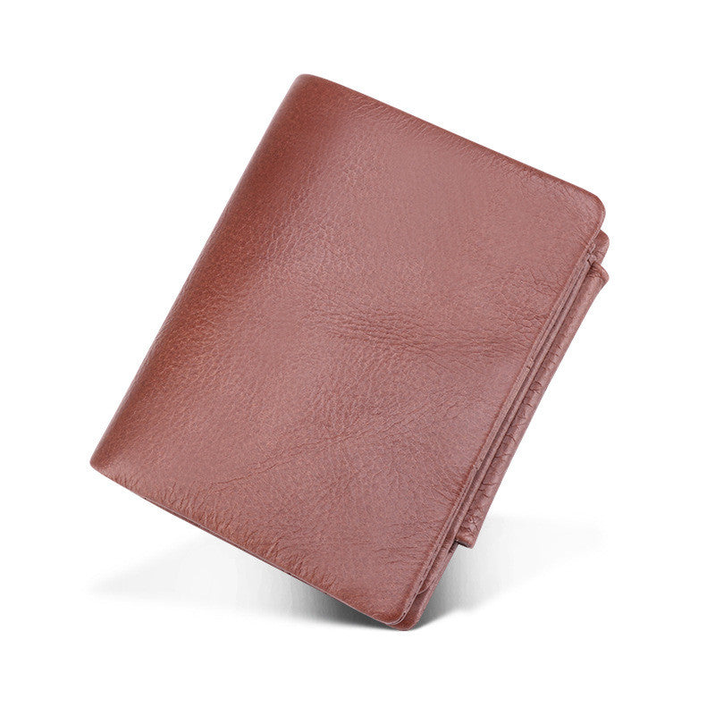 Multi-Card Position Leather RFID Short Vertical Clutch