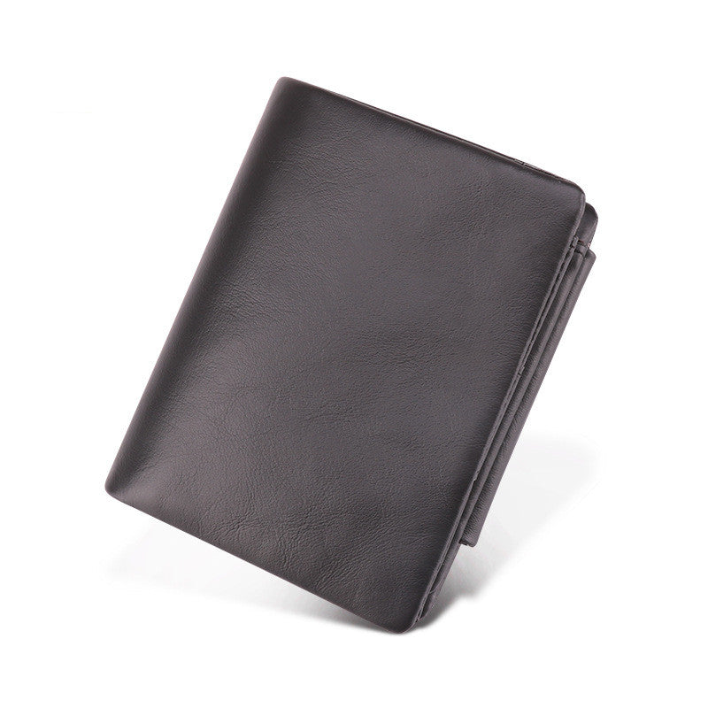 Multi-Card Position Leather RFID Short Vertical Clutch