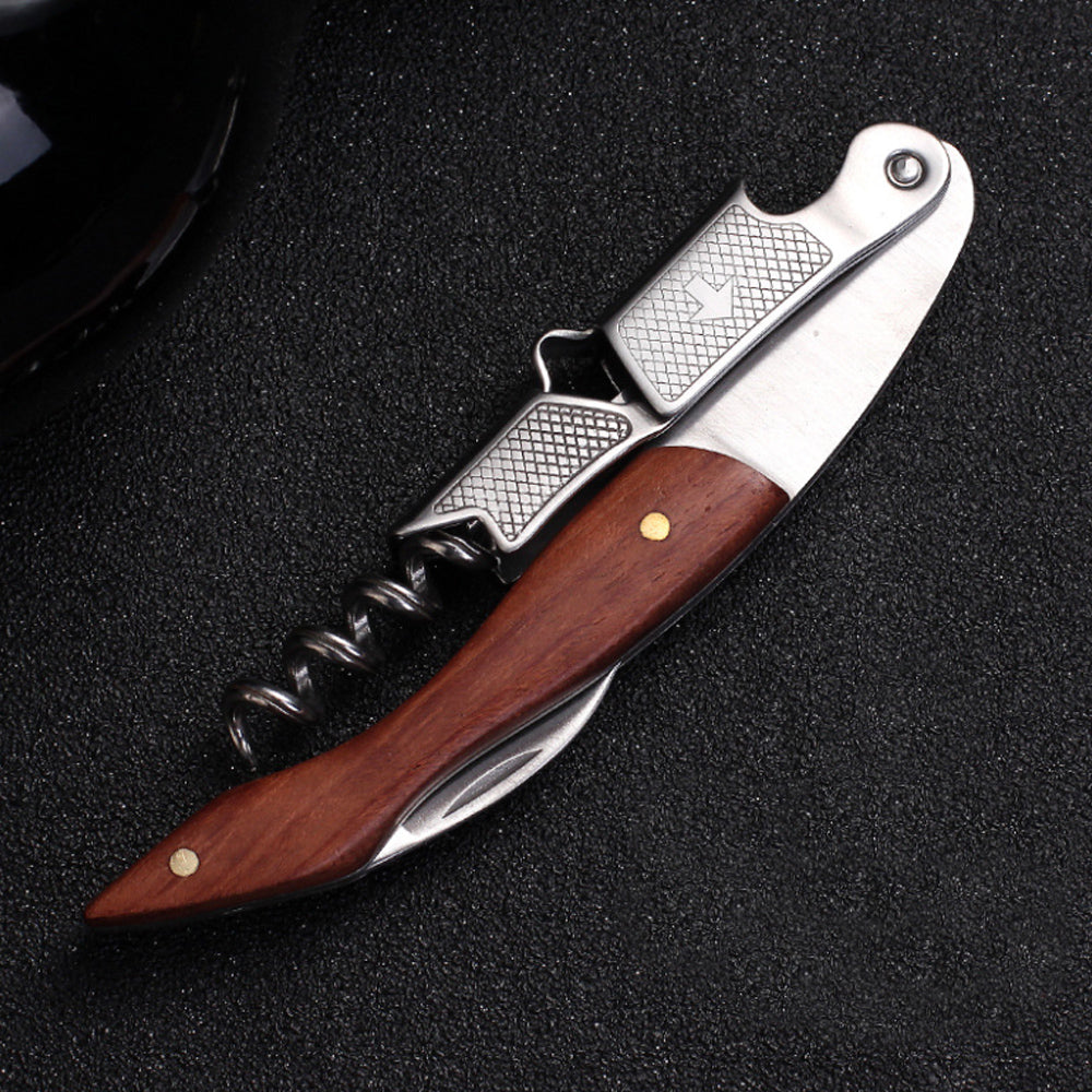 Solid Wood Wine Corkscrew High-grade Mahogany Wine Knife