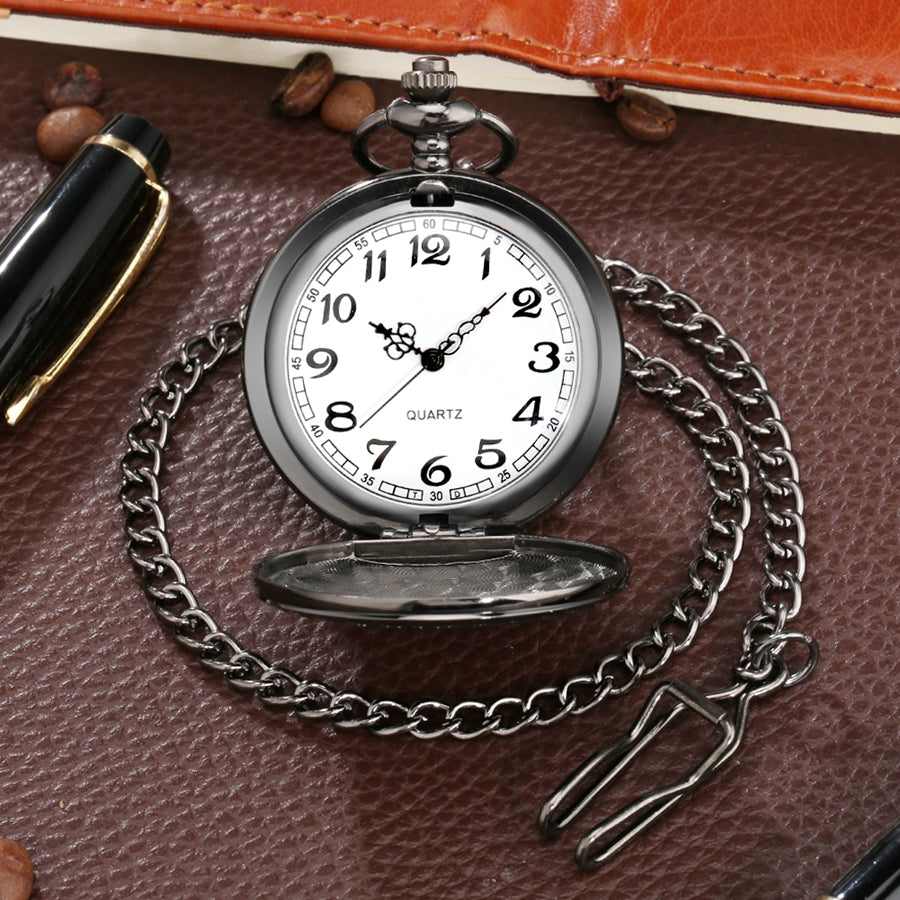 We Are Mad Here Laser Fashion Quartz Pocket Watch
