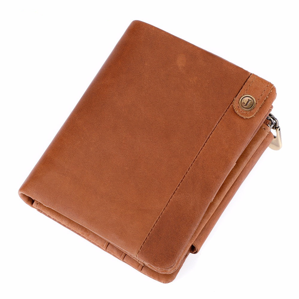 Multi-Card Position Leather RFID Short Vertical Clutch