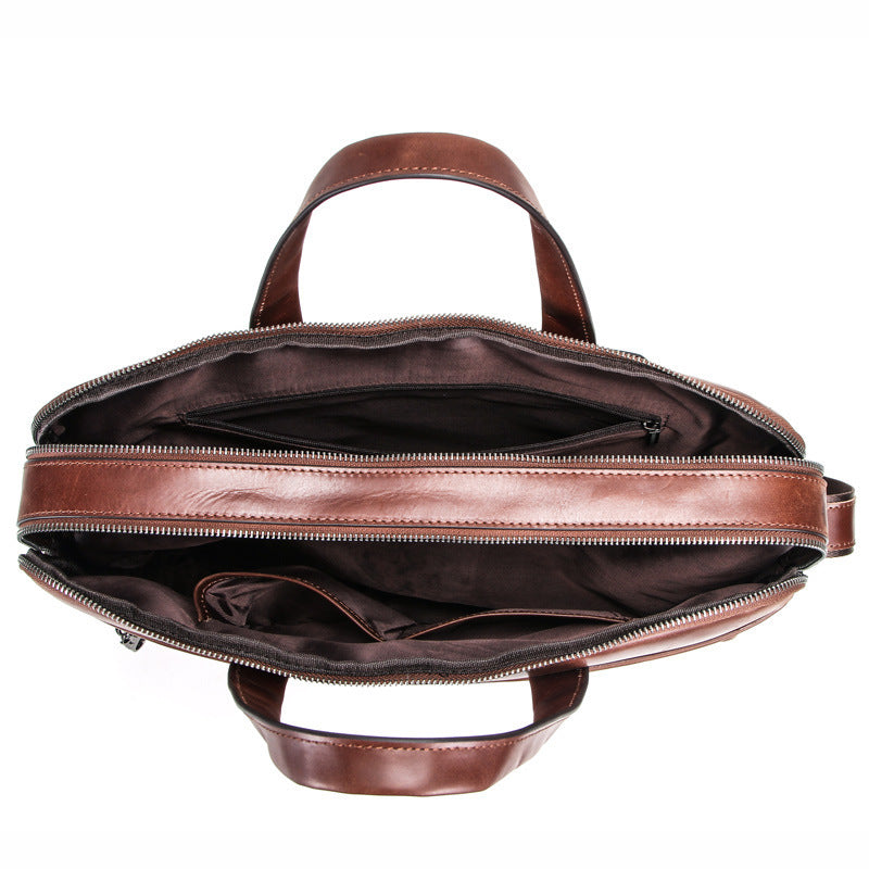Leather Men&#39;s Handbag Multifunctional Briefcase