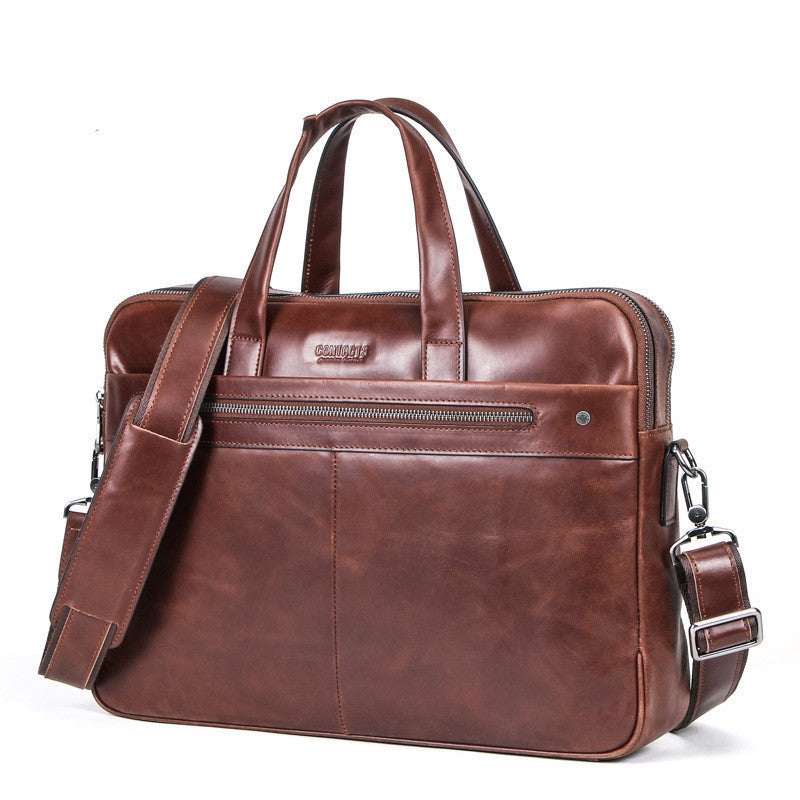 Leather Men&#39;s Handbag Multifunctional Briefcase