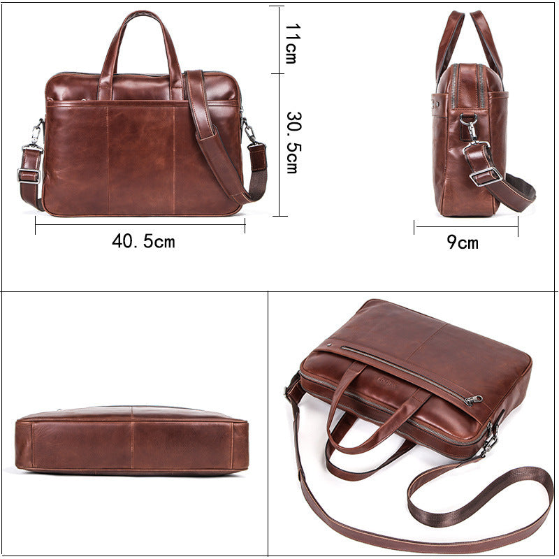 Leather Men&#39;s Handbag Multifunctional Briefcase