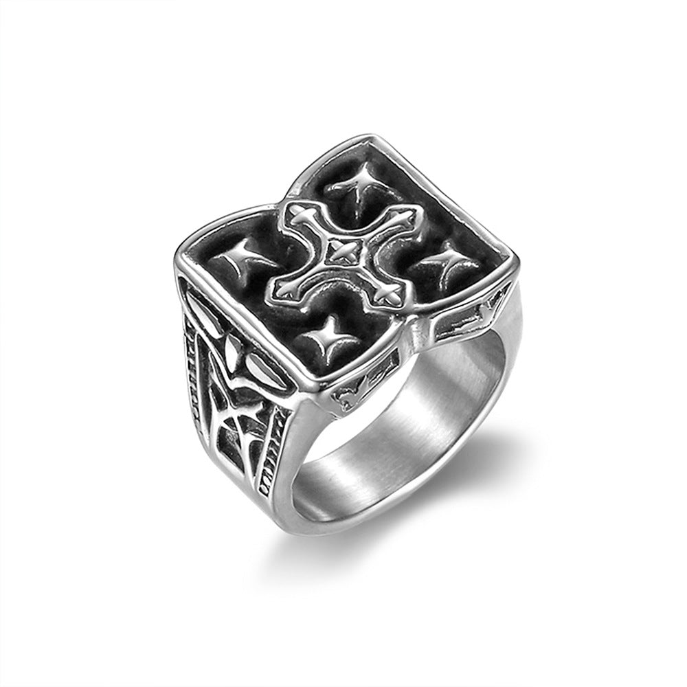 Stainless Steel Vintage Cross Ring