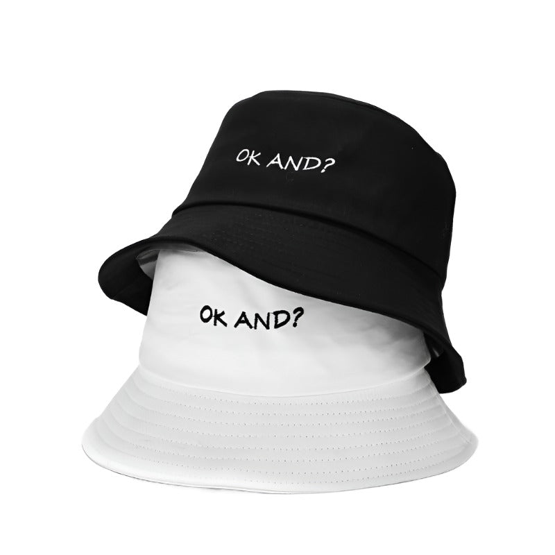 Macaron OK AND Embroidered Fisherman Hat