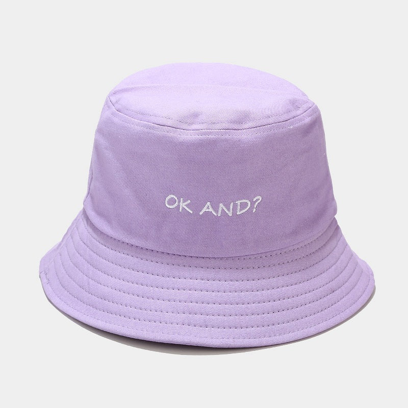 Macaron OK AND Embroidered Fisherman Hat