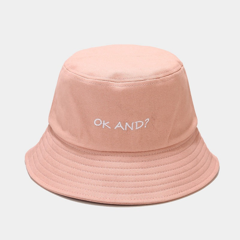 Macaron OK AND Embroidered Fisherman Hat