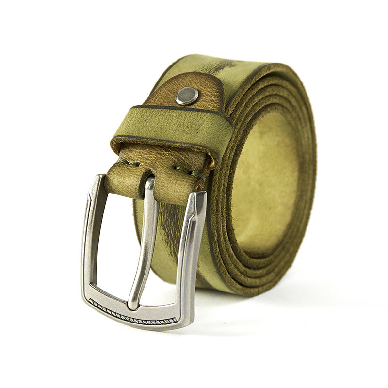 Men&#39;s Vintage Pin Buckle Cowhide Belt