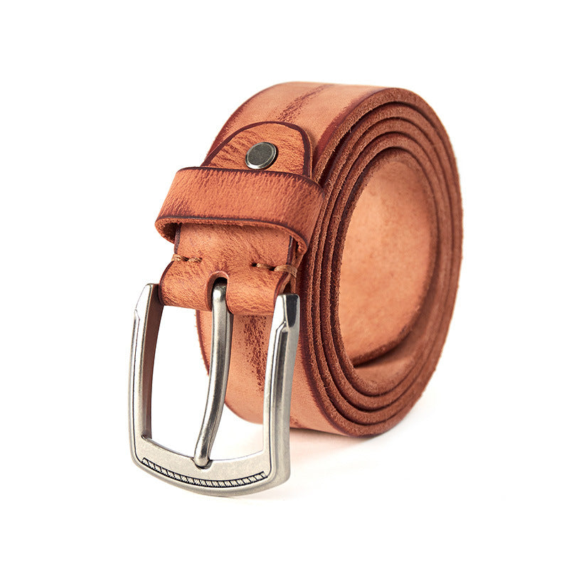 Men&#39;s Vintage Pin Buckle Cowhide Belt