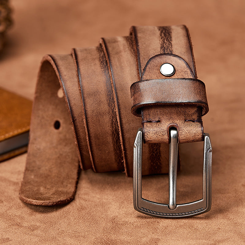 Men&#39;s Vintage Pin Buckle Cowhide Belt