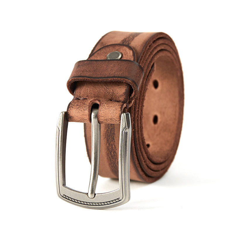 Men&#39;s Vintage Pin Buckle Cowhide Belt