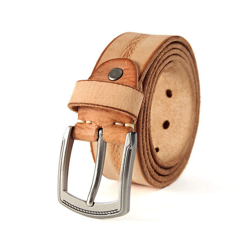 Men&#39;s Vintage Pin Buckle Cowhide Belt