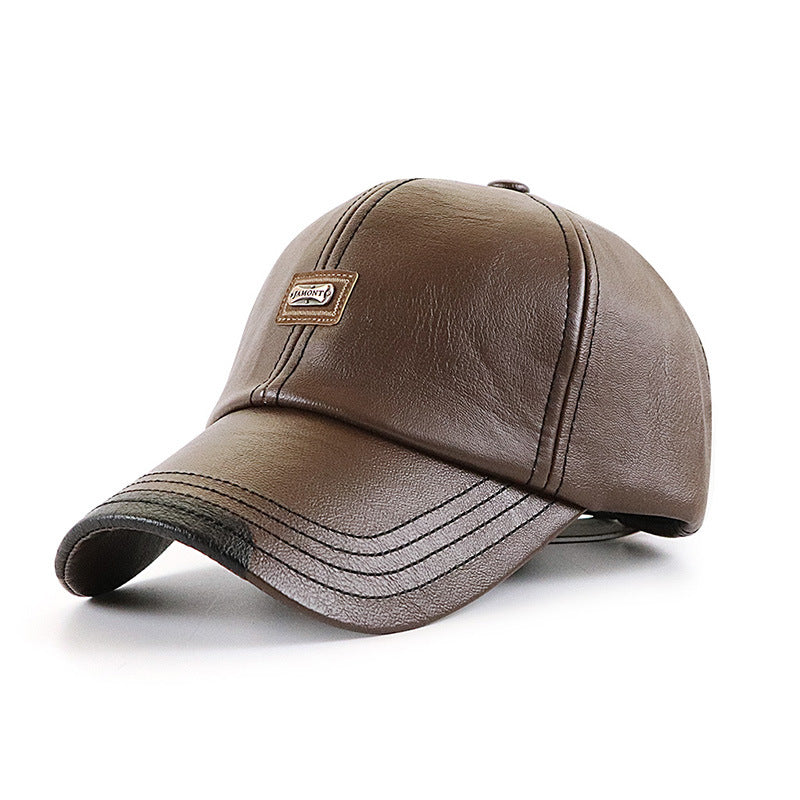 Men&#39;s leather baseball cap