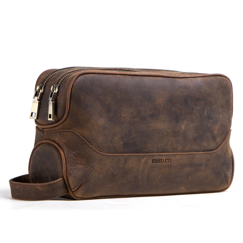 Crazy Horse Cowhide Men&#39;s Storage Bag