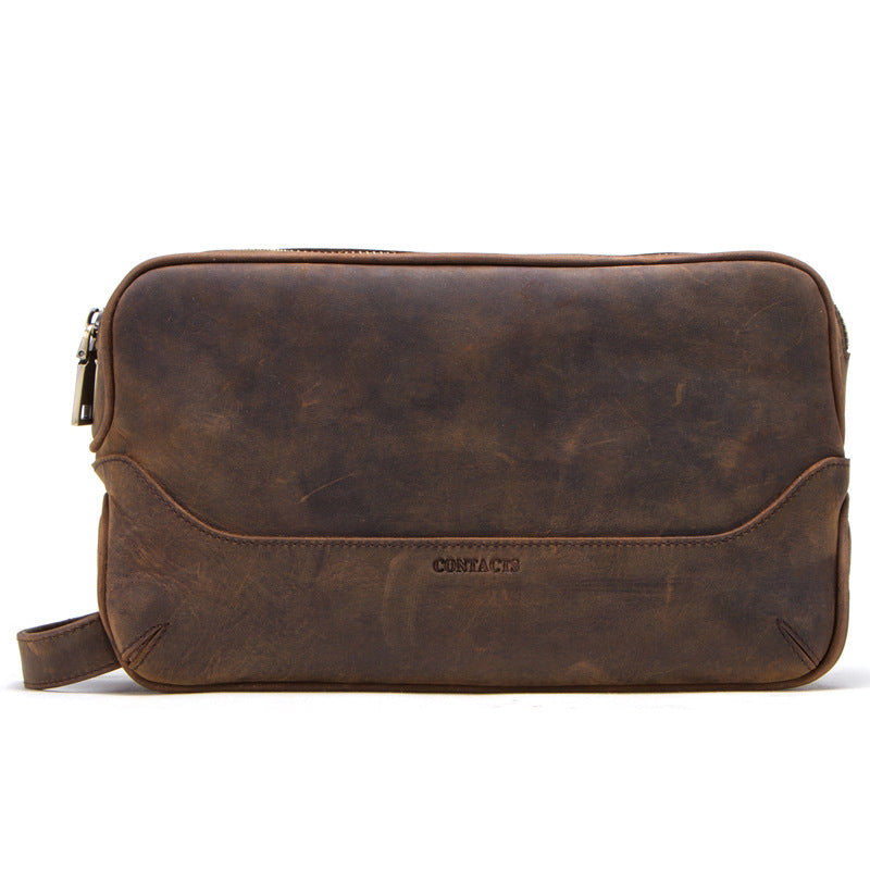 Crazy Horse Cowhide Men&#39;s Storage Bag
