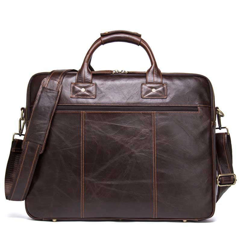 Casual Leather Business Briefcase Large Capacity Men&#39;s Shoulder Bag