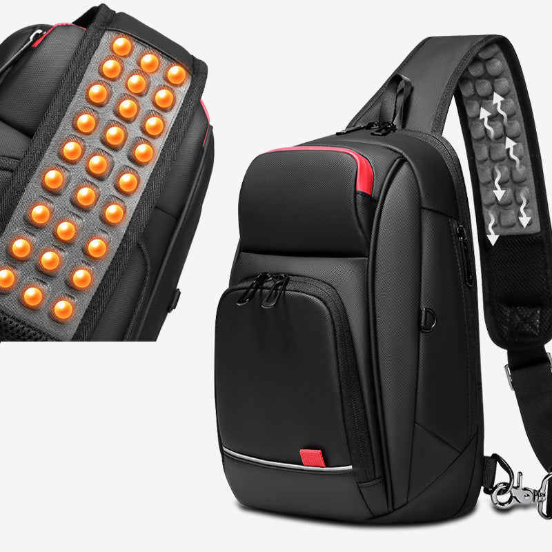 Men&#39;s Shoulder Messenger Bag New Chest Bag Carry Small Backpack