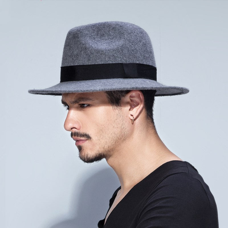 Woolen Men&#39;s Felt Hat British Style Jazz Hat