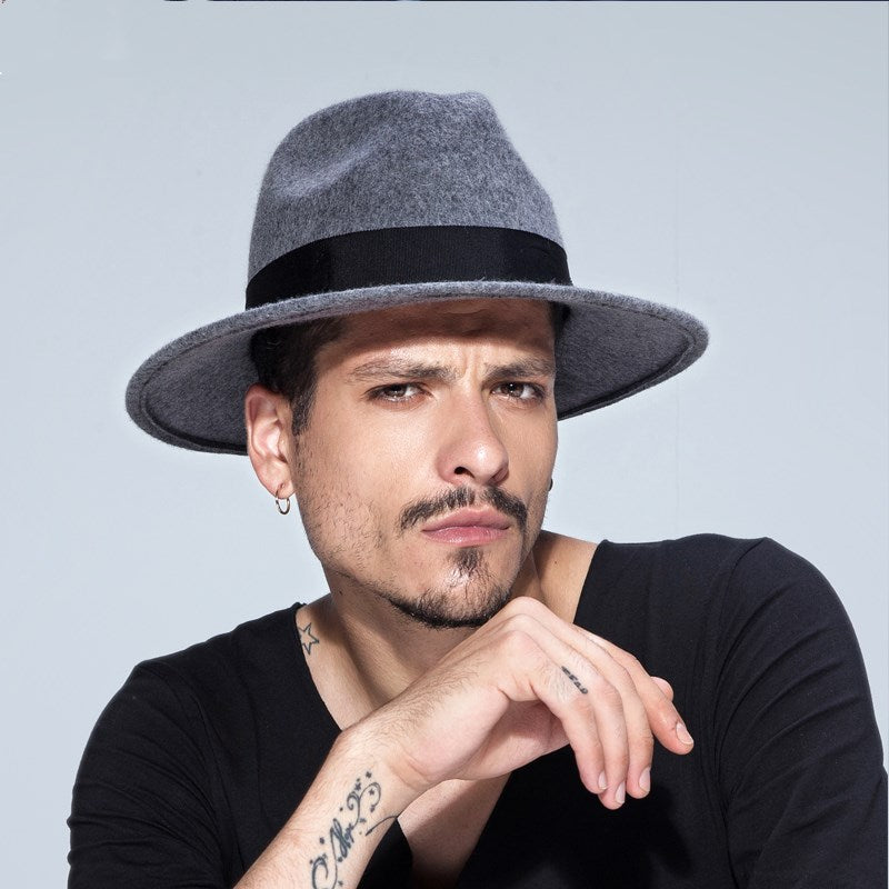 Woolen Men&#39;s Felt Hat British Style Jazz Hat