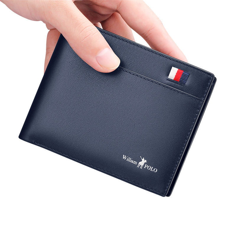 Ultra-Thin Mini Men&#39;s Short Leather Wallet