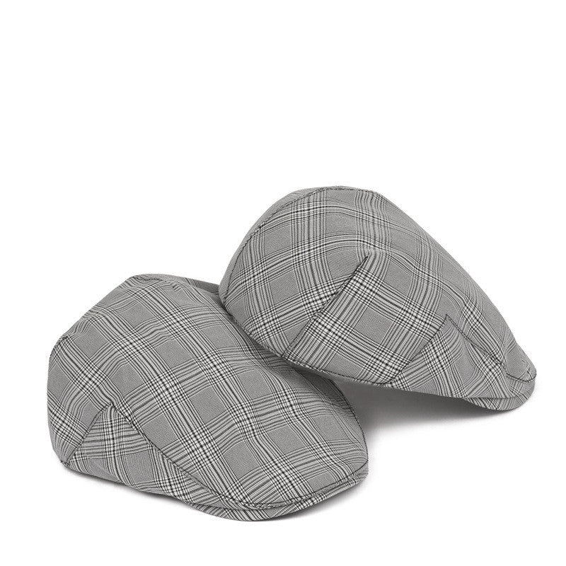 British Plaid Beret Hat Men&#39;s Forward Hat Wholesale Casual Retro Duck Tongue Old Man Hat Day Thin Spring And Summer Tide