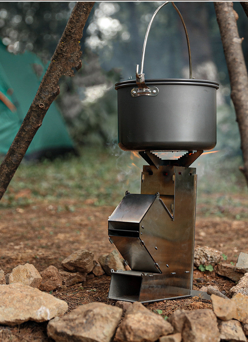 Thickened Stainless Steel Removable Portable Rocket Stove