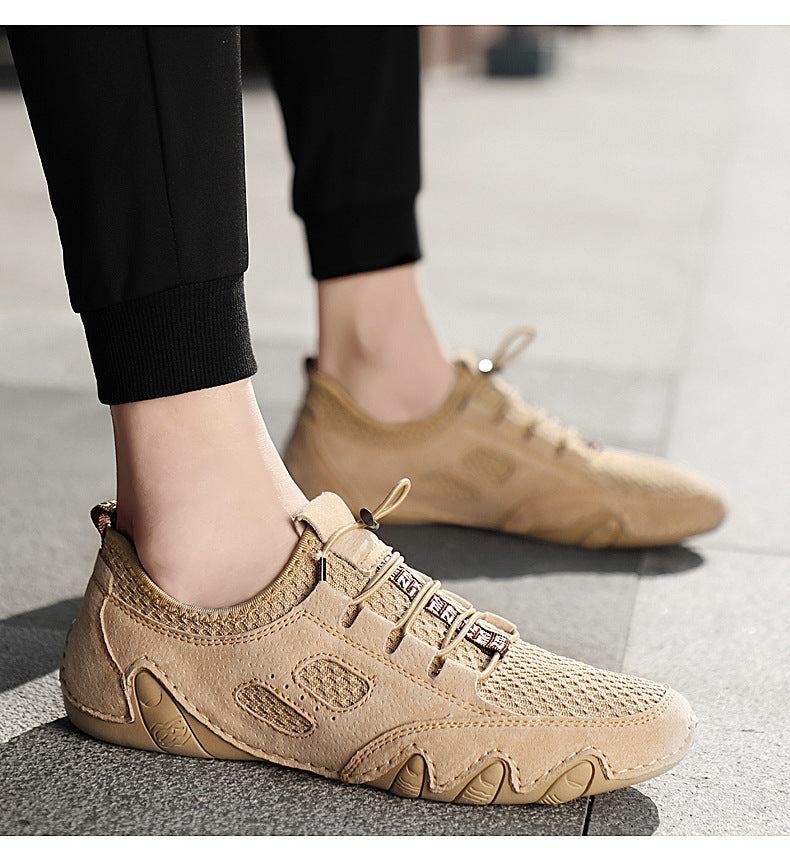 Large Size Octopus Peas Shoes Soft-Soled Driving Shoes Men&#39;s Foot Mesh