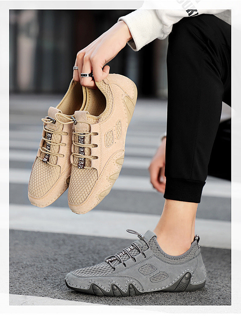 Large Size Octopus Peas Shoes Soft-Soled Driving Shoes Men&#39;s Foot Mesh