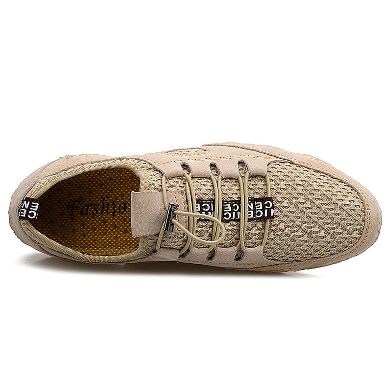 Large Size Octopus Peas Shoes Soft-Soled Driving Shoes Men&#39;s Foot Mesh