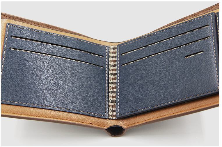 Men&#39;s Wallet Short Style Large Capacity Multi-Card Bag Fashion Three Percent Frosted Wallet