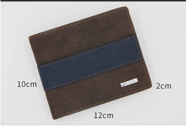 Men&#39;s Wallet Short Style Large Capacity Multi-Card Bag Fashion Three Percent Frosted Wallet